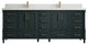 Aberdeen 84 Double Sink Bath Vanity in Dark Forest Green 2" White Quartz