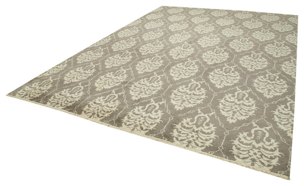 Rug N Carpet - Hand-Knotted Oriental 10' 0" x 13' 7" Wool Beige Oushak Rug