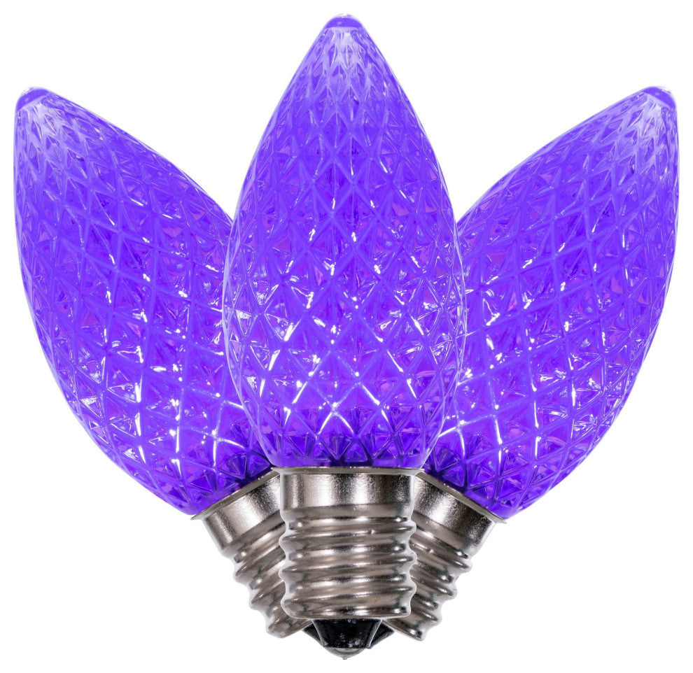 C7 Faceted Led Purple Bulb .38W 25/Box