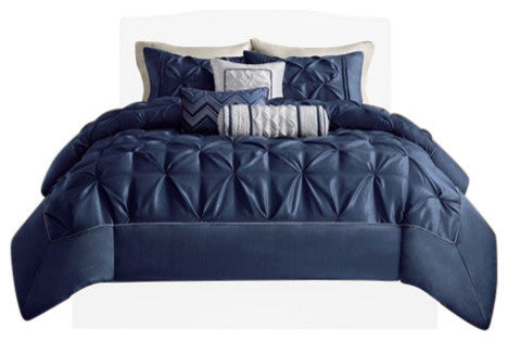 Madison Park Polyoni 7-Piece Comforter Set With Tufted, Queen