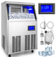 110V Ice Maker with Water Drain Pump Auto Clean Ice Machine , 88lbs/24h
