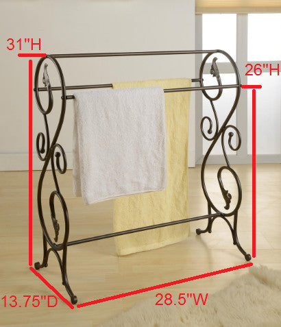 Theresa Antique-Style Towel Rack, Pewter