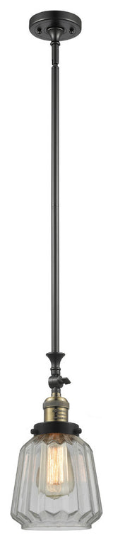 Chatham 1-Light Mini Pendant, Black Antique Brass, Clear