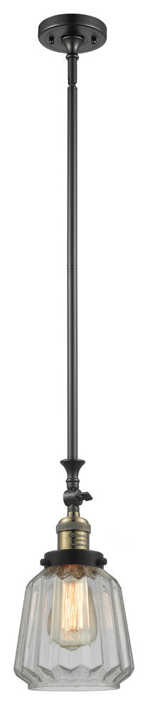 Chatham 1-Light Mini Pendant, Black Antique Brass, Clear