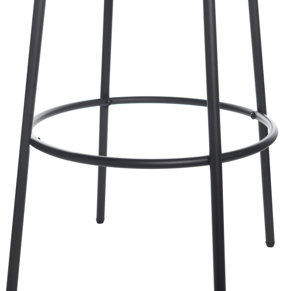 Soloist Bar Stool Slate Grey Boucle Upholstered Cushion