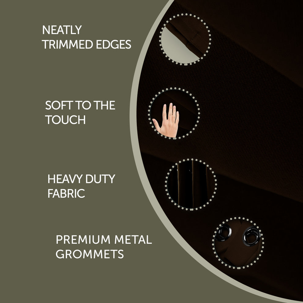 Heavy Duty Drapery Single Panel, Chocolate, 120"x108"