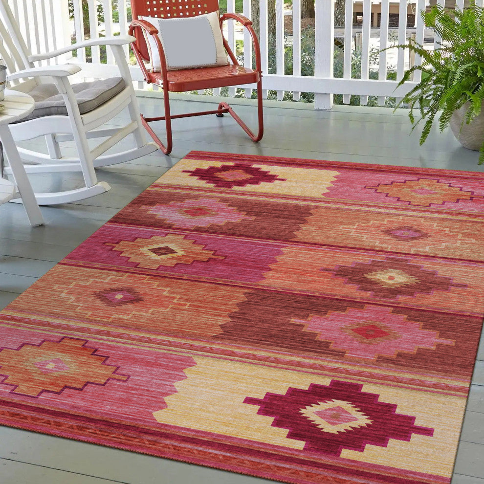 Indoor/Outdoor Phoenix PH1 Rose Machine Washable 8' x 10' Rug