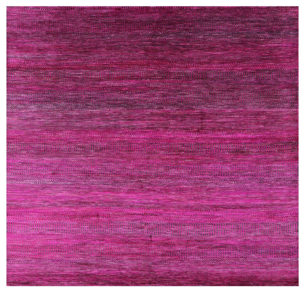7' Square Wool and Silk Super Savannah Gabbeh Hand Knotted Rug Q6096