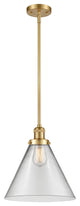 Cone Mini Pendant, Satin Gold, Clear
