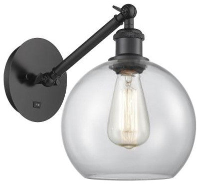 Innovations 317-1W-BK-G122-8 1-Light Sconce, Matte Black