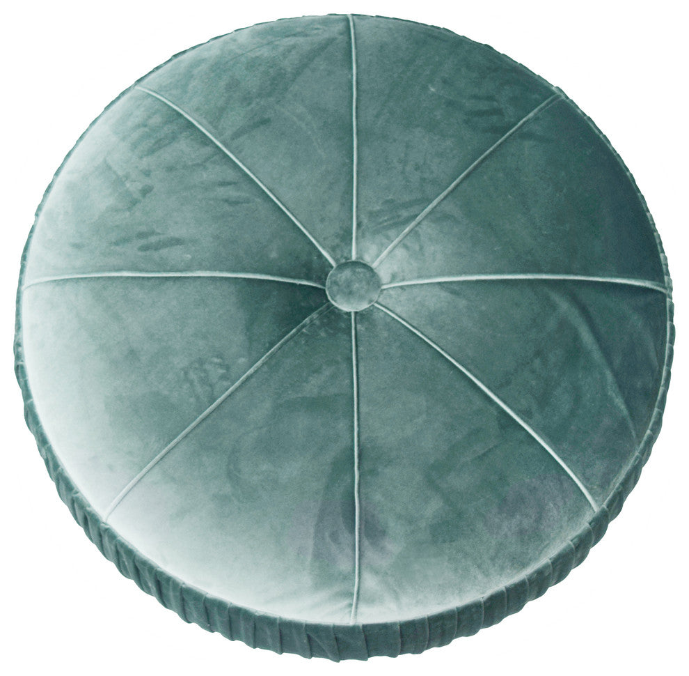 Helena Round Ottoman, Emerald, Standard
