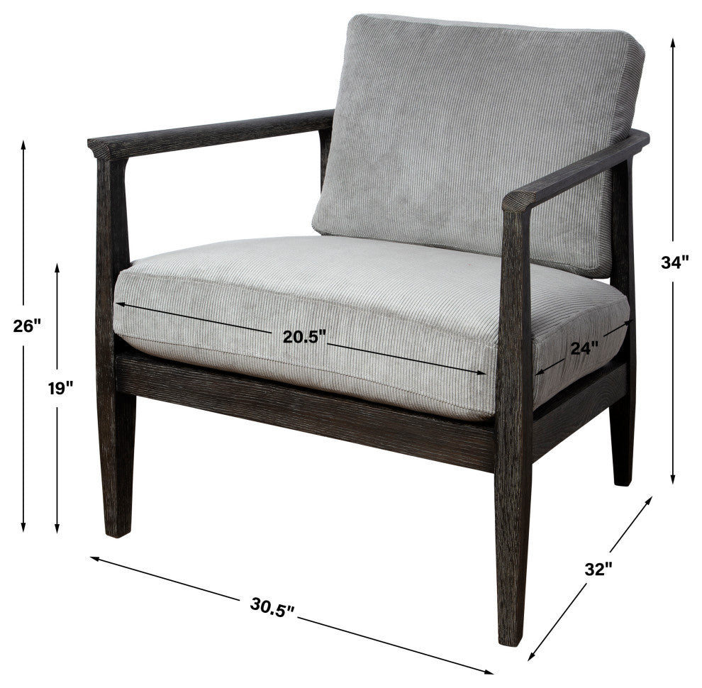 Uttermost Brunei Modern Gray Accent Chair