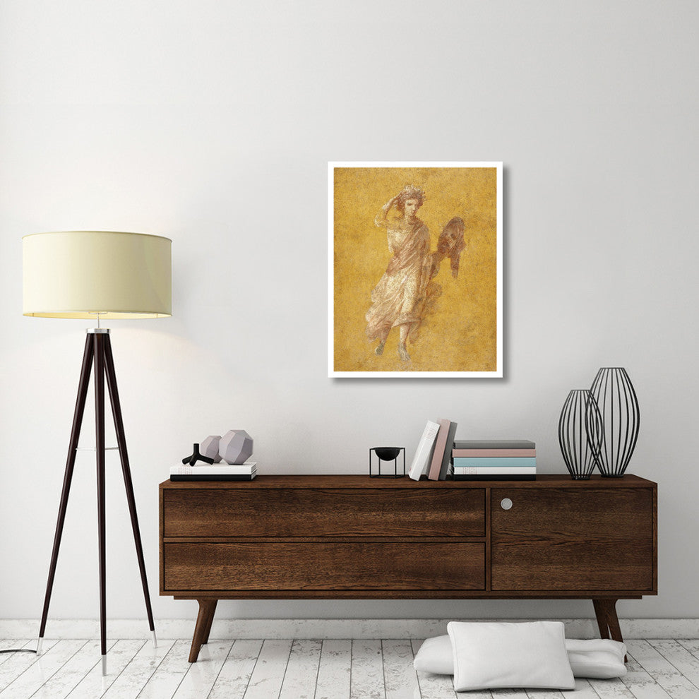"Fragment of a Yellow Fresco Panel with Muse" Paper Art, 30"x37"