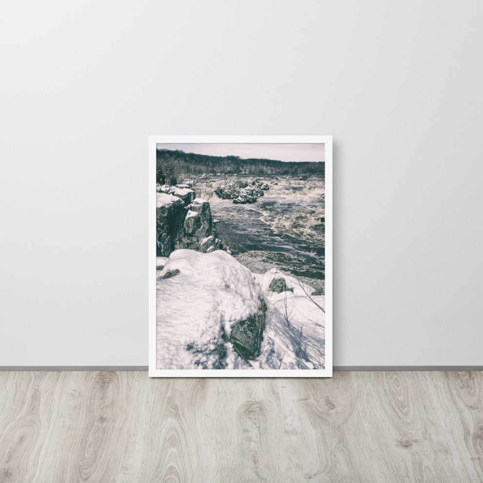 Great Falls Vintage Rural Landscape Framed Photo Paper Wall Art Prints, White, 18" X 24"
