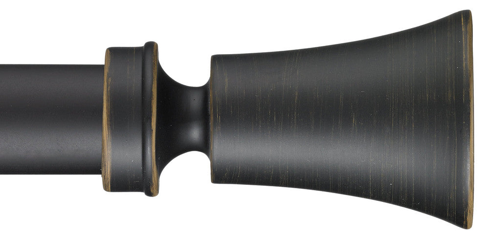 Tama Non-Telescoping Curtain Rod, Distressed Wood, 48''