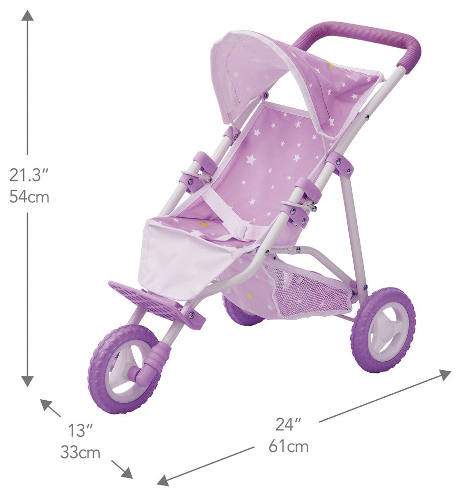 Baby Doll Jogging Stroller - Purple / Stars