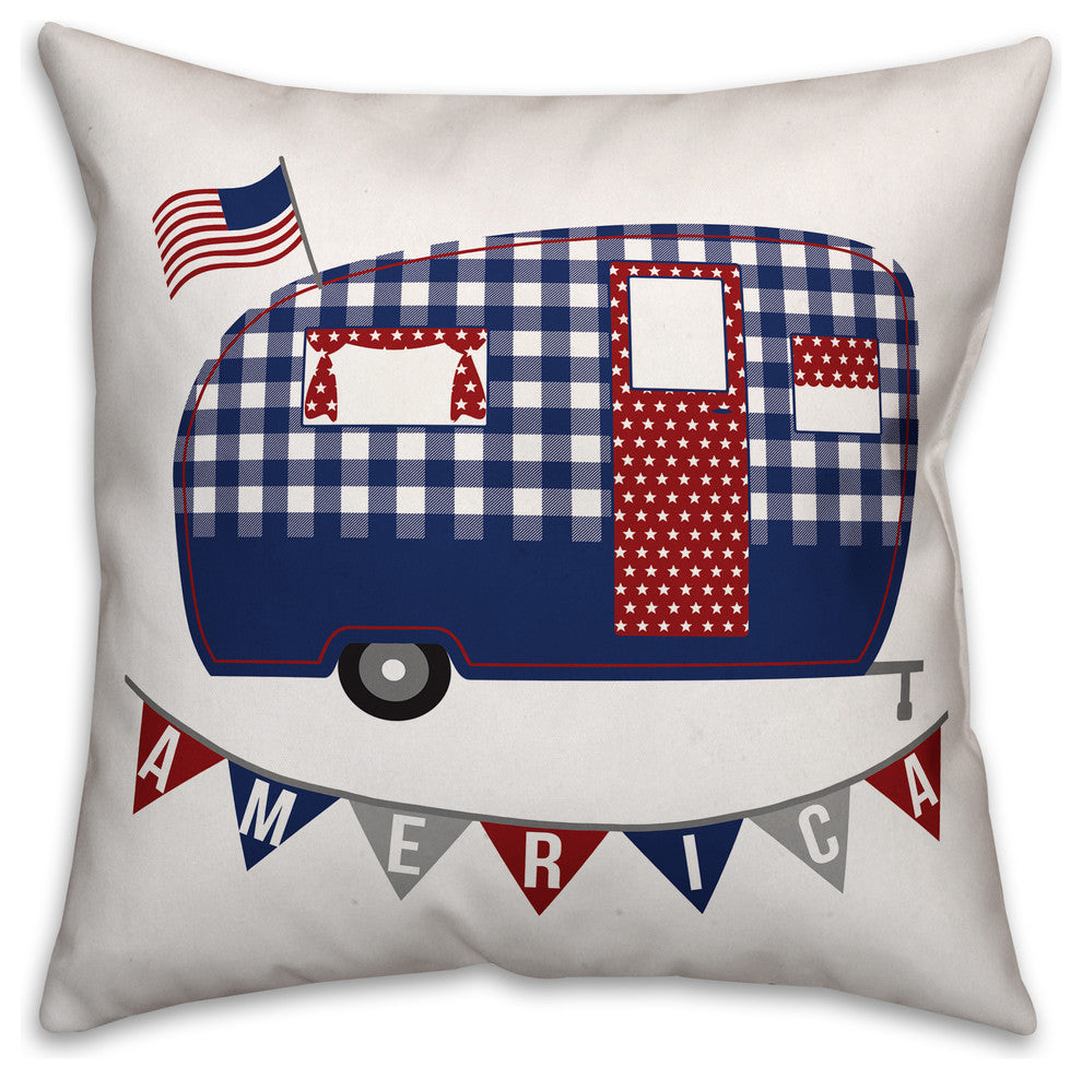 American Camper 18x18 Throw Pillow