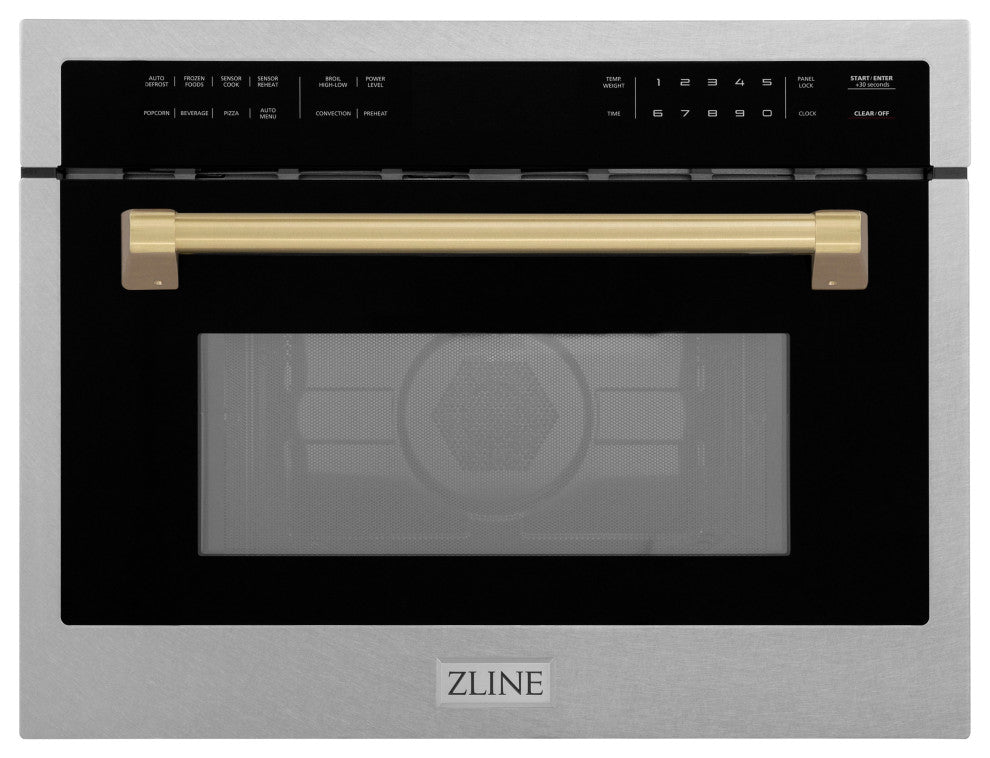 ZLINE 24" Microwave Oven, DuraSnow With Champagne Bronze MWOZ-24-SS-CB