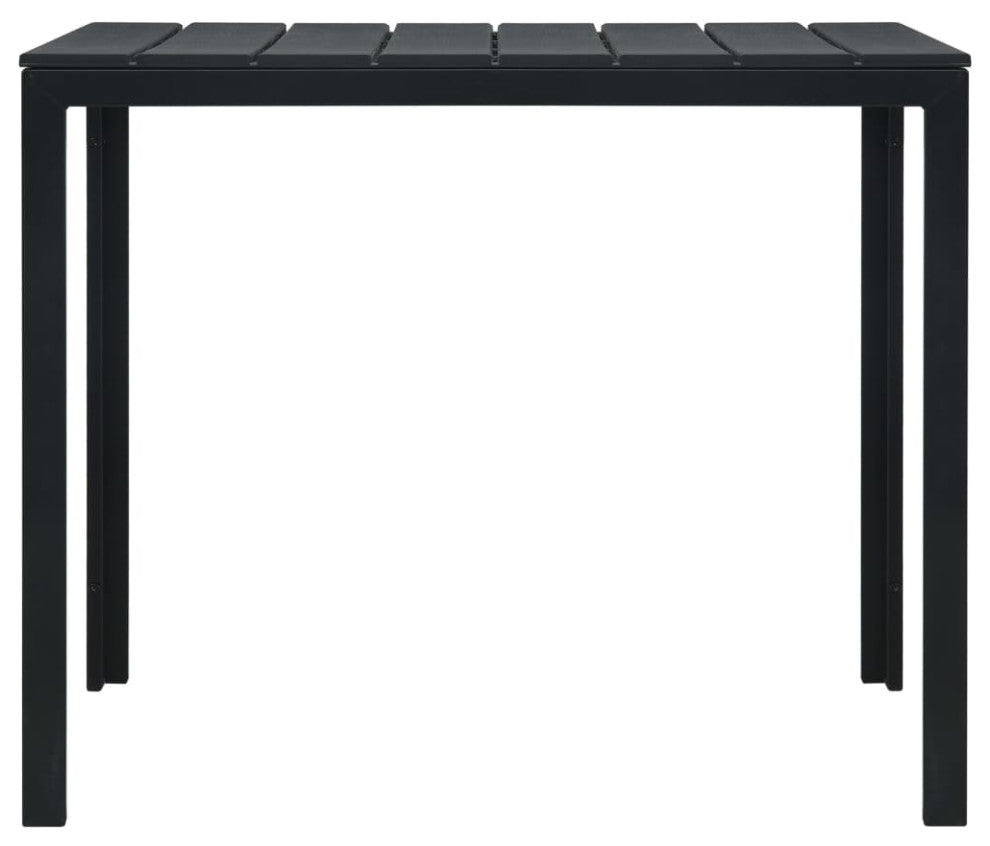 vidaXL Coffee Table Accent End Table Side Table with Wooden Look Black HDPE