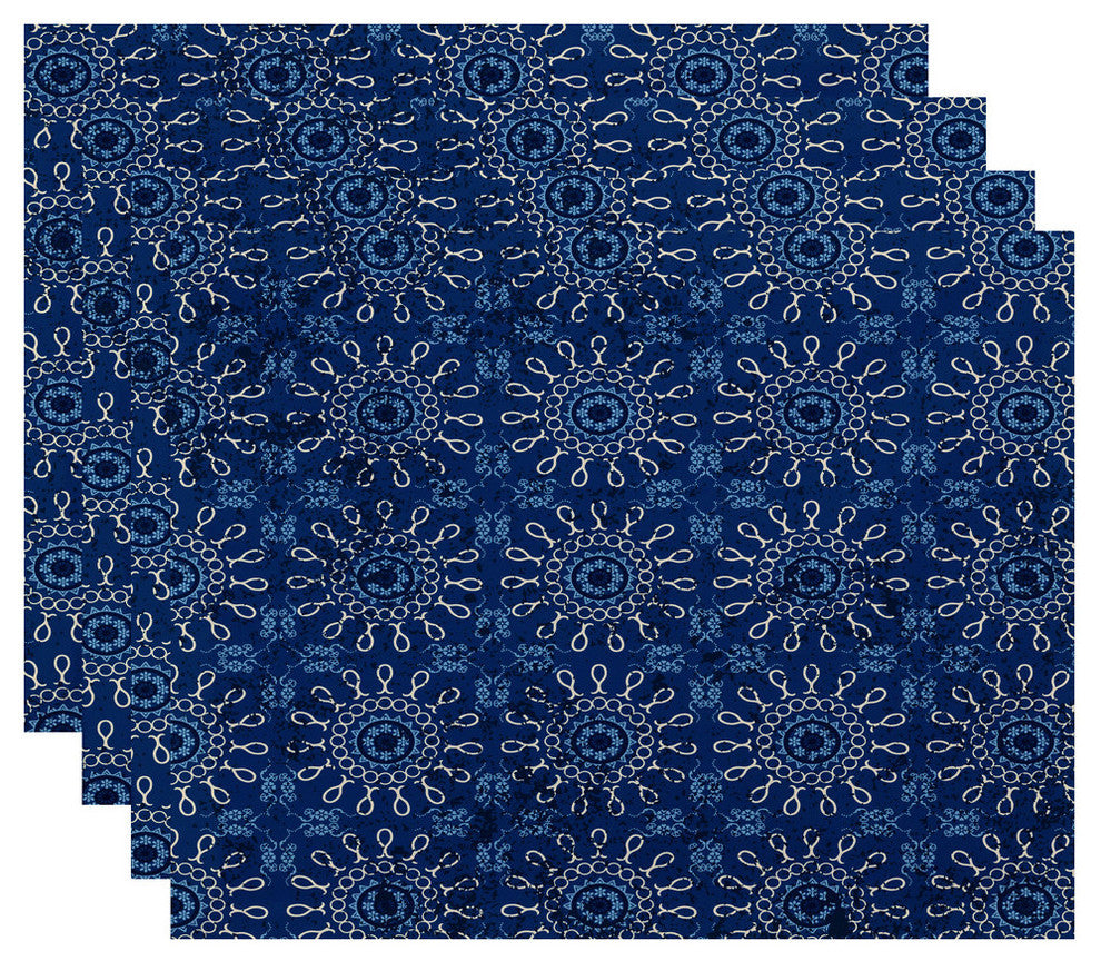Sun Tile Geometric Print Placemat, Set of 4, Blue