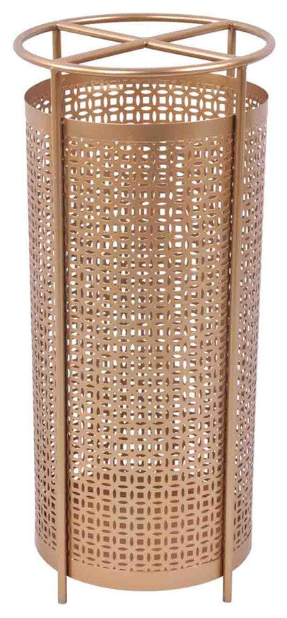 Openwork Exquisite Metal Umbrella Stand, Gold