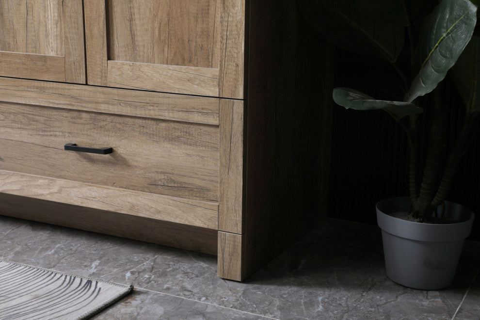 60" Double Bathroom Vanity, Natural Oak, 72