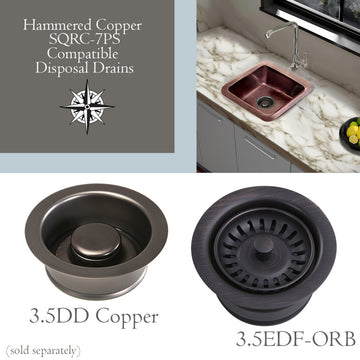 Nantucket Sinks'' SQRC-7PS Copper Square Bar Sink and Cutting Board
