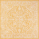 Malta Boho Medallion Textured Weave Indoor/Outdoor, Yellow/Cream, 5' Square