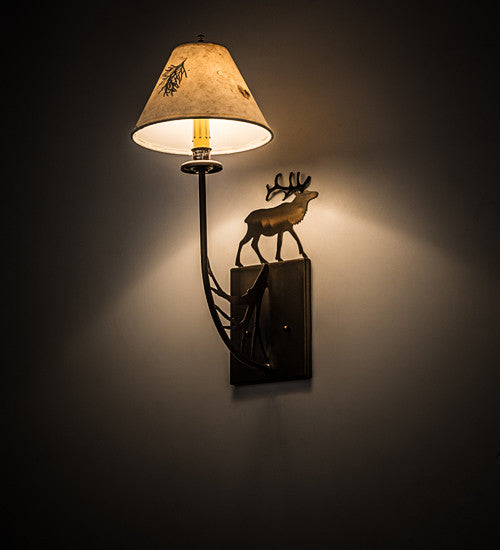 8 Wide Lone Elk Wall Sconce
