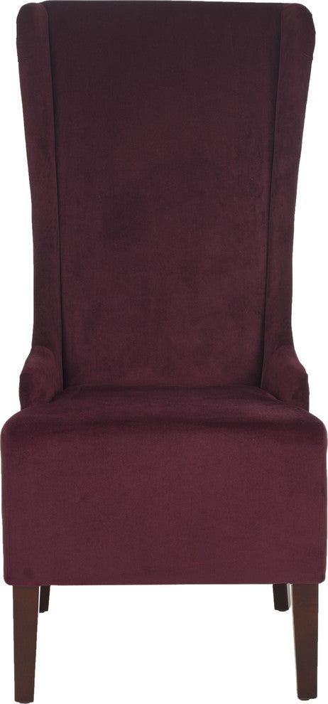 Safavieh Becall 20" Velvet Dining Chair, Bordeaux, Cherry Mahogany
