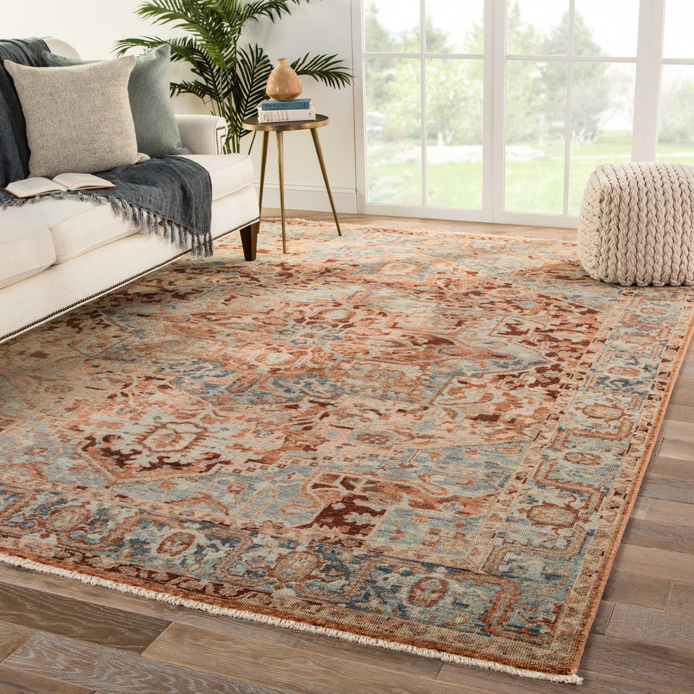 Jaipur Living Elyas Knotted Medallion Pink/Blue Area Rug, 7'10"x10'10"