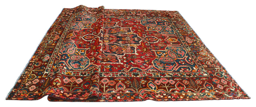 Fine Vintage Bakhtiari Nikolas Red/Eggplant Rug, 8'11 x 11'7