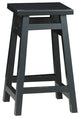 24" Black Solid Wood Backless Counter Height Bar Chair