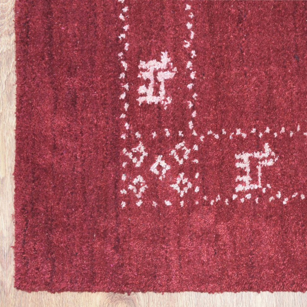 HAND KNOTTED LOOM SILK ECO-FRIENDLY AREA RUGS -8'x10',Rectangle,Red,Contemporary