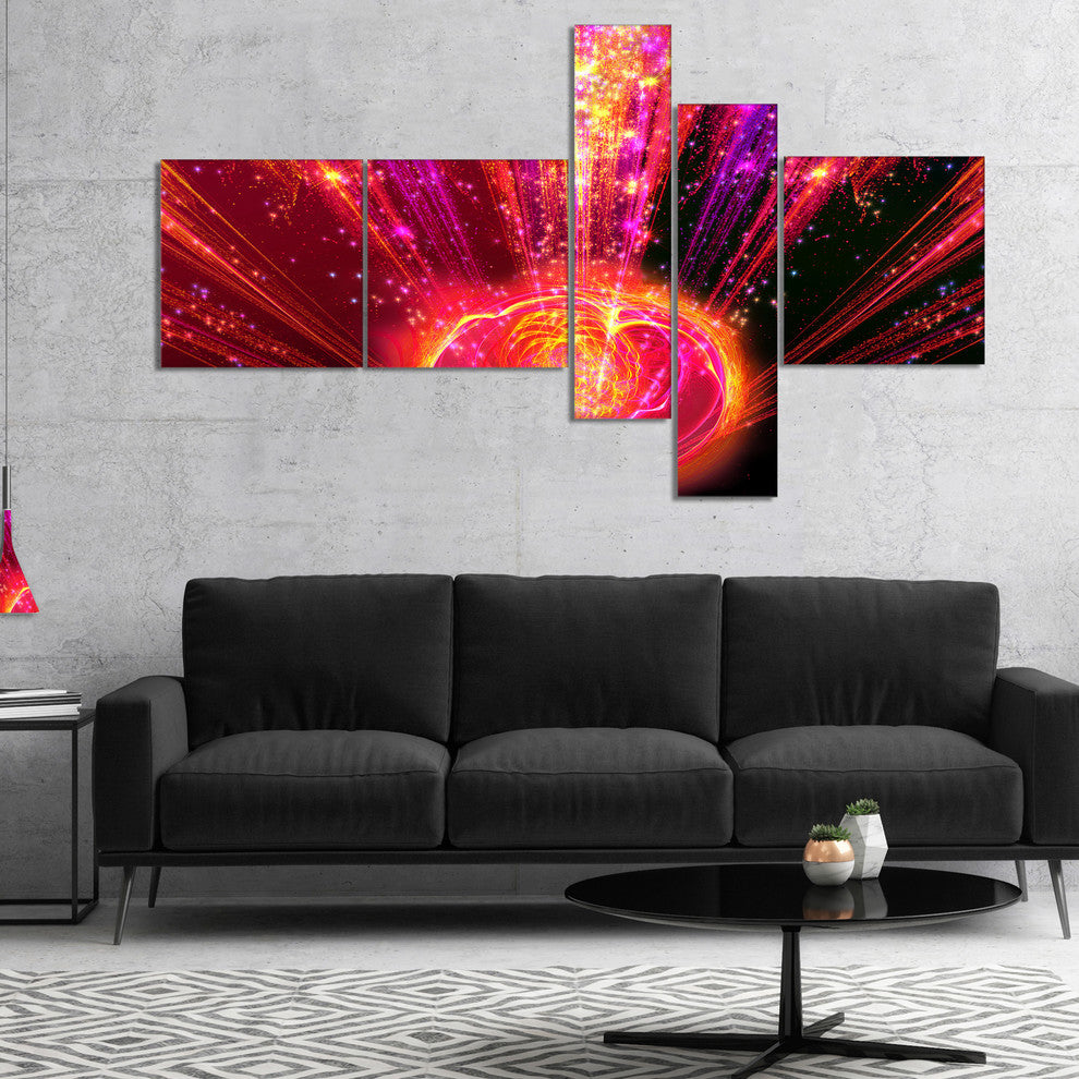 Shining Radical Blast with Magic Ball, Abstract Canvas Print, 60"x32", 5 panels