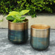 Burnt Brass Finish Planter Holder, 2-Piece Set