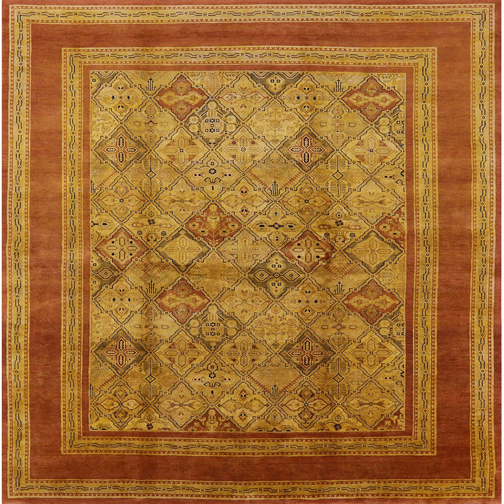 Ahgly Company Indoor Square Mid-Century Modern Area Rugs, 4' Square
