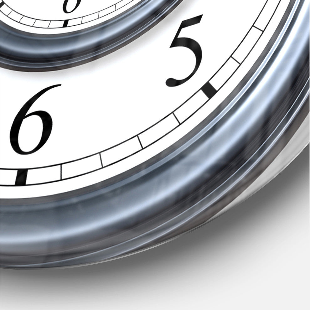 Time Spiral Analog Wall Oversized Contemporary Metal Clock, 23x23