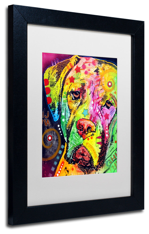 Dean Russo 'Mastiff II' Framed Art, Black Frame, 11"x14", White Matte