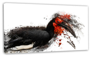 Relaxing Large Exotic Bird, Animal Canvas Wall Art, 32"x16"