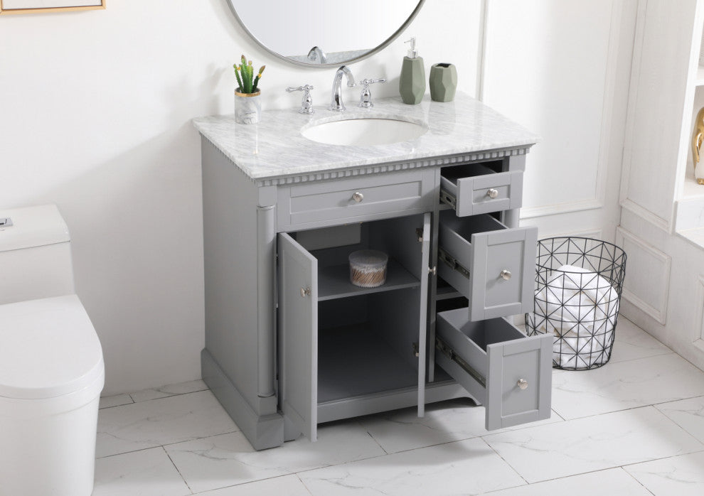 Home Living 36" Single Bathroom Vanity, Gray