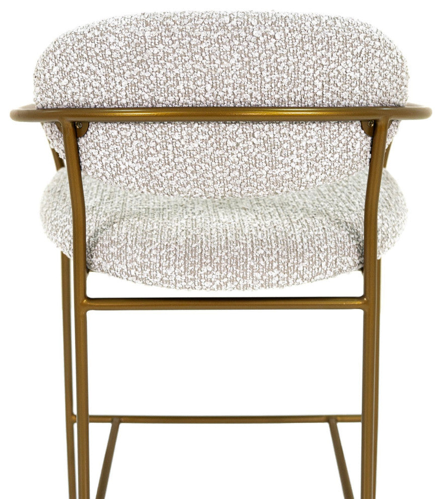 Oasis Upholstered Arm Counter Stool, Pearl Gray