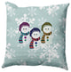 Sock Snowmen Decorative Throw Pillow, Green-Gray, 16"x16"