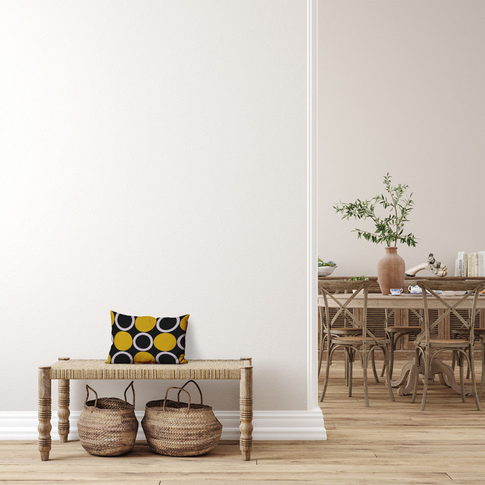 Mod Circles Accent Pillow, Mustard, 14"x20"