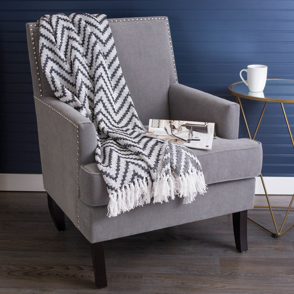 Black Large Chevron Throw