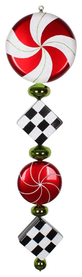 Vickerman 45" Red and Black Check Jumbo Finial