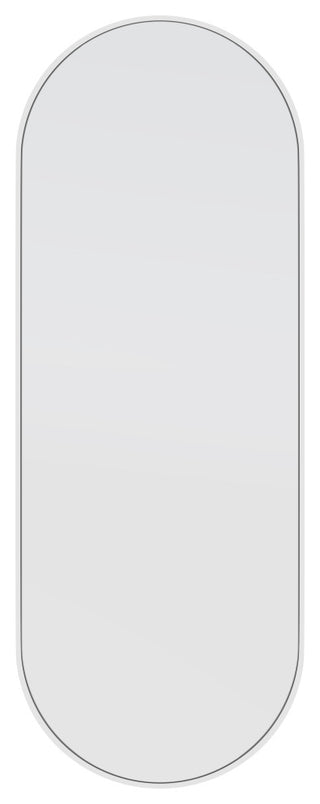 22" W X 60" H Pill Shape Stainless Steel Framed Mirror, White