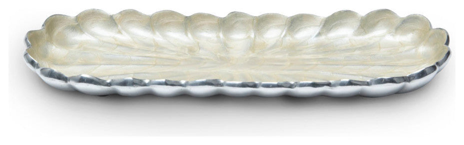 Peony 14" Rectangular Tray, Snow