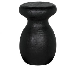 Samson Stool/Side Table, Black Burnt Resin
