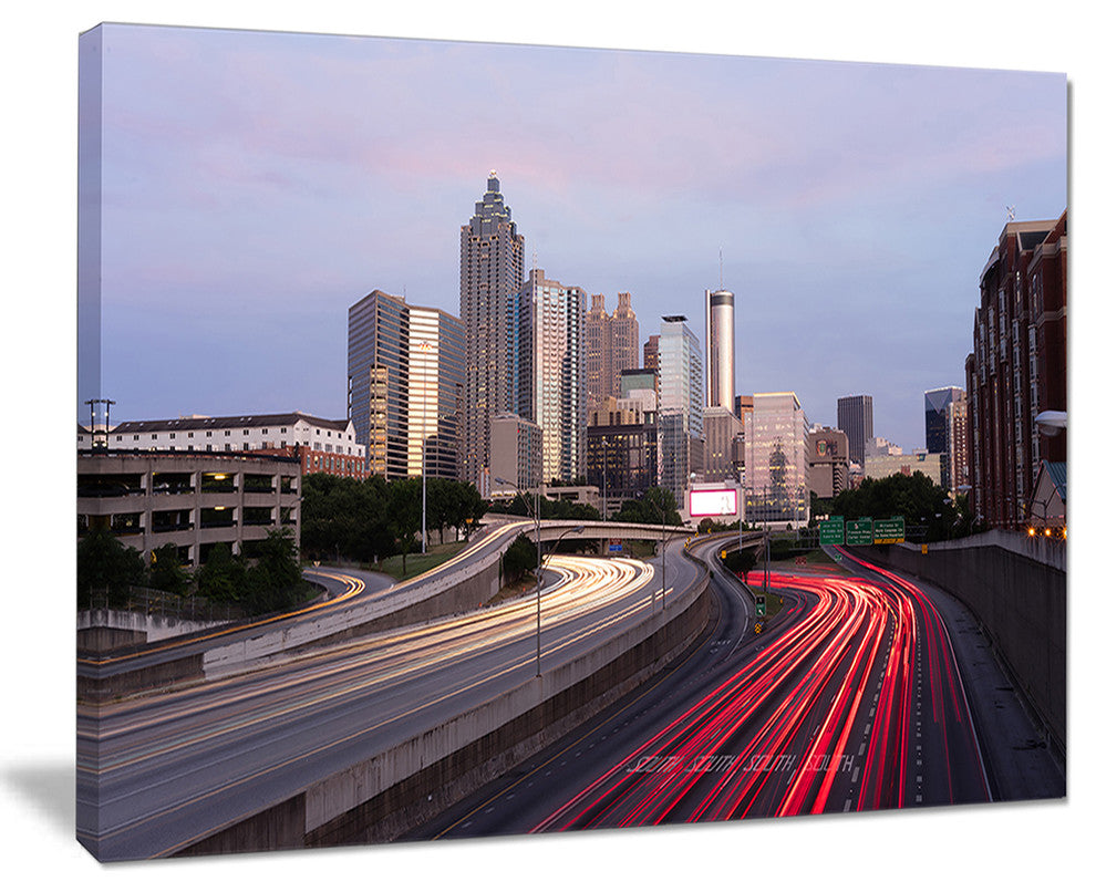 "Atlanta Georgia Rush Hour Traffic at Dusk" Wall Art, 40"x30"